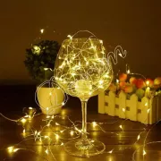 Гирлянда нить Роса от USB, 30м, 300LED + Теплый белый / Светодиодная новогодняя гирлянда