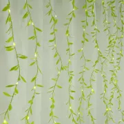 Гирлянда-штора с листочками Curtain Copper SF-55 внутренняя, с прозрачным проводом, 10м