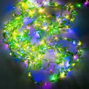 Гирлянда-штора с листочками Curtain Copper SF-55 внутренняя, с прозрачным проводом, 10м