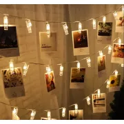 Гірлянда світлодіодна з прищіпками для фото 4,5м 20 Led від батарейок