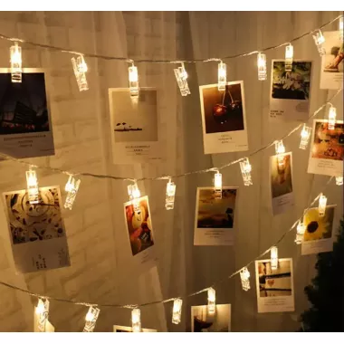 Гирлянда светодиодная с прищепками для фото 4,5м 20 Led от батареек Гирлянда светодиодная с прищепками для фото 4,5м 20 Led от батареек