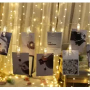Гірлянда світлодіодна з прищіпками для фото 4,5м 20 Led від батарейок