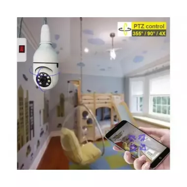 Камера видеонаблюдения в патрон IPC-V380-E27 удаленный доступ, ночная съёмка, определение движения, микрофон Камера видеонаблюдения в патрон IPC-V380-E27 удаленный доступ, ночная съёмка, определение движения, микрофон