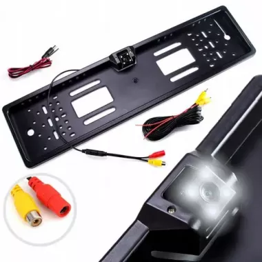 Камера заднього виду HD-105 у номерній рамці, рамка для номерних знаків з камерою Камера заднього виду HD-105 у номерній рамці, рамка для номерних знаків з камерою