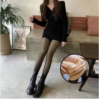 Капроновые зимние колготки 100 den,термо колготы на флисе-меху с начесом утепленные с эффектом голых ножек