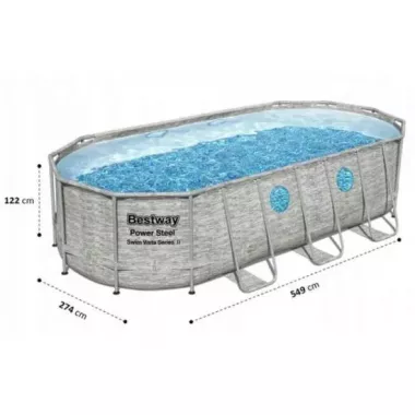 Семейный овальный каркасный бассейн Bestway 56716 549х274х122 см с фильтром и лестницей на 13420 л