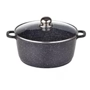 Кастрюля казан с крышкой Benson BN-297 из литого алюминия и мраморным антипригарным покрытием объемом 1.5 л.
