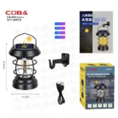 Кемпинговый фонарь с аккумулятором и солнечной панелью CB 808