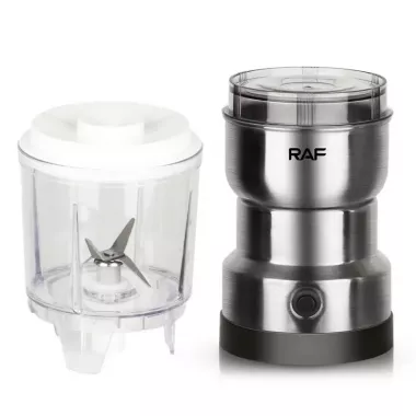 Кофемолка-блендер мощный измельчитель электрический RAF R-7126 300W из нержавеющей стали