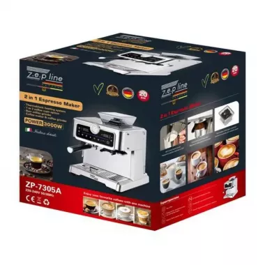 Кофеварка с кофемолкой эспрессо 2в1 Zepline ZP-7305A 3000Вт