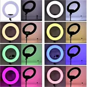 Кольцевая LED лампа RGB MJ38 38см 220V 1 крепл.тел USB + пульт