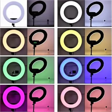 Кольцевая LED лампа RGB MJ38 38см 220V 1 крепл.тел USB + пульт Кольцевая LED лампа RGB MJ38 38см 220V 1 крепл.тел USB + пульт