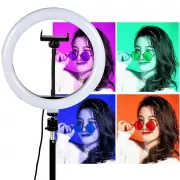 Кольцевая LED лампа RGB MJ38 38см 220V 1 крепл.тел USB + пульт