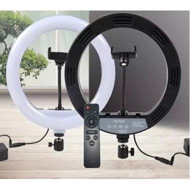 Кільцева LED лампа YQ-320B (30см) з утримувачем телефону для бьюті селфі зйомки Ring Light