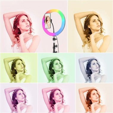 Кільцева RGB селфі - лампа, 26 см Кільцева RGB селфі - лампа, 26 см