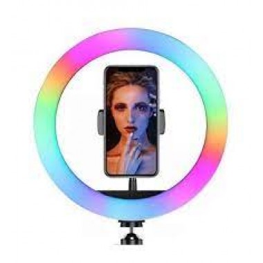 Кольцевая светодиодная лампа RGB LED RING MJ33/ 33 см с креплением для телефона Кольцевая светодиодная лампа RGB LED RING MJ33/ 33 см с креплением для телефона
