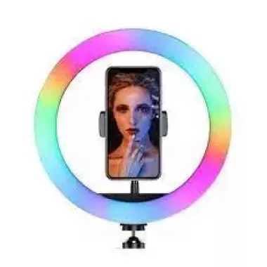 Кольцевая светодиодная лампа RGB LED RING MJ33/ 33 см с креплением для телефона
