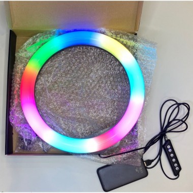 Кольцевая светодиодная лампа RGB LED RING MJ33/ 33 см с креплением для телефона Кольцевая светодиодная лампа RGB LED RING MJ33/ 33 см с креплением для телефона