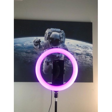 Кольцевая светодиодная лампа RGB LED RING MJ33/ 33 см с креплением для телефона Кольцевая светодиодная лампа RGB LED RING MJ33/ 33 см с креплением для телефона