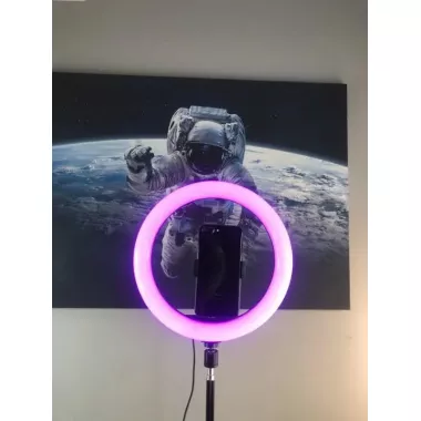 Кольцевая светодиодная лампа RGB LED RING MJ33/ 33 см с креплением для телефона