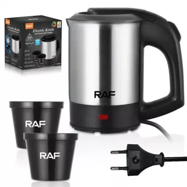 Компактный туристический чайник с двумя чашками RAF R7887 / Мини-чайник электрический