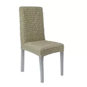 Комплект чехлов на стулья без оборки 6 штук (бежевый)