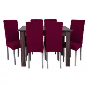 Комплект чехлов на стулья без оборки 6 штук (бордовый)