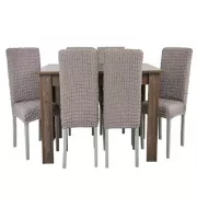 Комплект чехлов на стулья без оборки 6 штук (капучино)