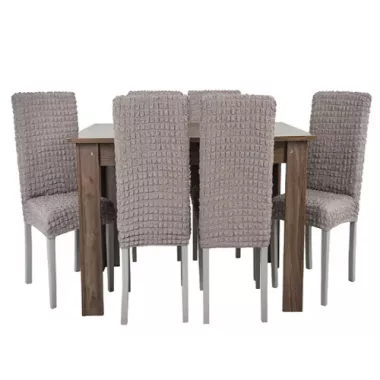 Комплект чехлов на стулья без оборки 6 штук (капучино)