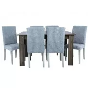 Комплект чехлов на стулья без оборки 6 штук (серый)