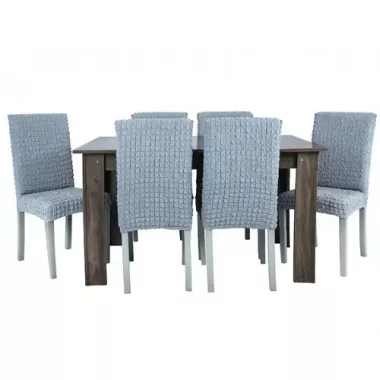 Комплект чехлов на стулья без оборки 6 штук (серый) Комплект чехлов на стулья без оборки 6 штук (серый)