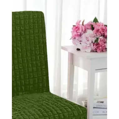 Комплект чохлів на стільці без оборки 6 штук (зелений) Комплект чохлів на стільці без оборки 6 штук (зелений)