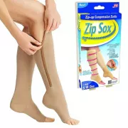 Компресійні гольфи Zip Sox, шкарпетки від варикозу Бежеві