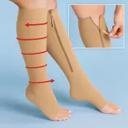 Компресійні гольфи Zip Sox, шкарпетки від варикозу Бежеві