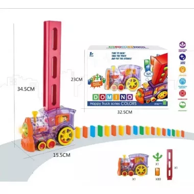 Конструктор игрушка-поезд домино, DOMINO Happy Truck sciries COLORS 60 деталей Конструктор игрушка-поезд домино, DOMINO Happy Truck sciries COLORS 60 деталей