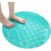 Круглая силиконовая щетка - мочалка на присосках на стену в ванну/душ Massage foot rad массажный противоскользящий коврик для ног