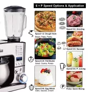 Черный Кухонный комбайн Zepline 4200 Вт 7в1 на 6 литров ZP-135 с дисплеем