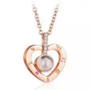 Кулон подвеска с проекцией I love you Я тебя люблю на 100 языках мира в форме сердца