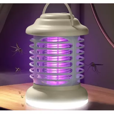 Лампа-ліхтар кемпінгова антимоскітна з акумулятором 1200 мАч і зарядним кабелем світлодіодним освітленням проти комарів