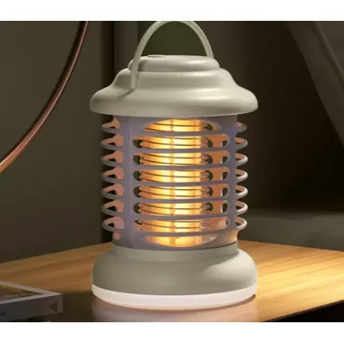 Лампа-ліхтар кемпінгова антимоскітна з акумулятором 1200 мАч і зарядним кабелем світлодіодним освітленням проти комарів