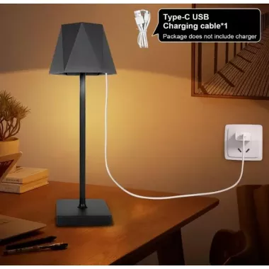 Лампа настільна акумуляторна Cozy у скандинавському стилі 5 Вт 5200mA 2401 2403 фігурна Чорна