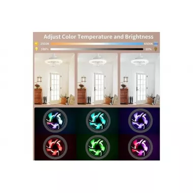 Лампа - вентилятор в патрон+пульт LED AROMATHERAPY FAN LIGHT CHP-008 RGB 2835RGB
