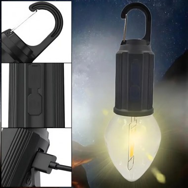 Лампочка с аккумулятором + карабин, от USB, BL HK-169B / Подвесная LED лампочка / Фонарь для кемпинга Лампочка с аккумулятором + карабин, от USB, BL HK-169B / Подвесная LED лампочка / Фонарь для кемпинга