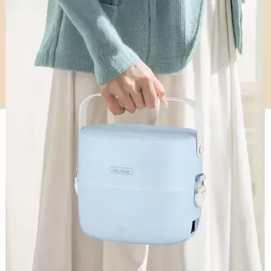 Ланч-бокс с подогревом объемом 1 л на два контейнера с крышками LY-800