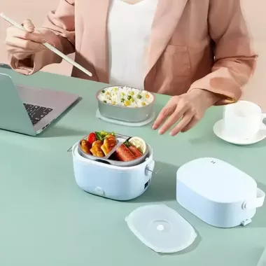 Ланч-бокс с подогревом объемом 1 л на два контейнера с крышками LY-800