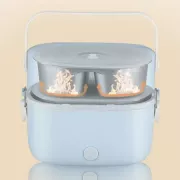 Ланч-бокс с подогревом объемом 1 л на два контейнера с крышками LY-800