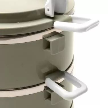 Ланч-бокс Supretto трисекційний круглий із нержавіючої сталі 1500 мл