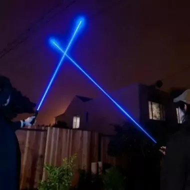 Лазерная указка (лазерный целеуказатель) 10000Мвт синяя с насадками Laser Blue YXB 008