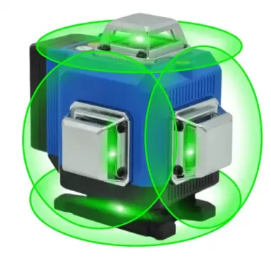 Лазерный 4D 16-линейный зеленый нивелир 24V 5Ah, самовыравнивающийся уровень для измерения сечения 16 лучей на 360 в кейсе