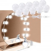 LED лампочки 10 шт для зеркала 3 режима Mirror lights-meet different питание USB